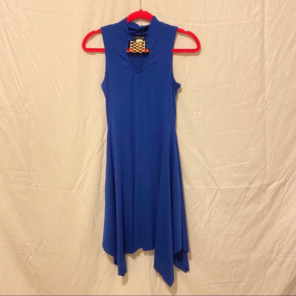 Sexy Royal Navy Sleeveless Dress